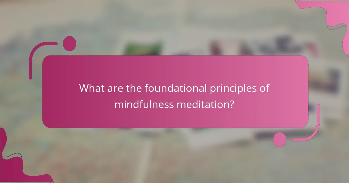 What are the foundational principles of mindfulness meditation?