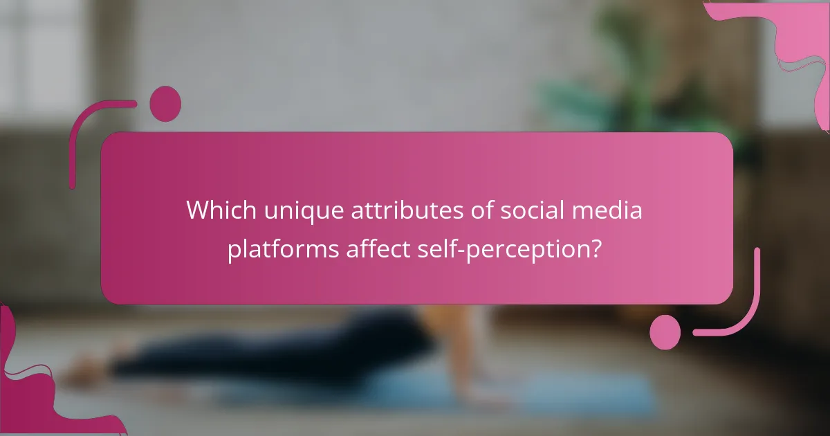 Which unique attributes of social media platforms affect self-perception?